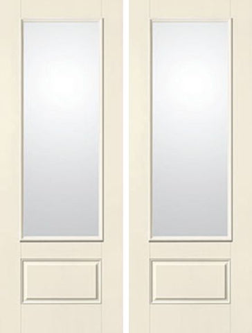 WDMA 64x96 Door (5ft4in by 8ft) French Smooth 8ft Satin Etch 3/4 Lite 1 Panel Star Double Door 1