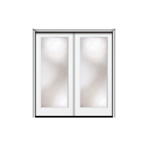 WDMA 64x96 Door (5ft4in by 8ft) Patio Swing Smooth Nova 90 Modern 1 Lite Translucent Low E Direct Glazed Double Door - Impact HVHZ 1