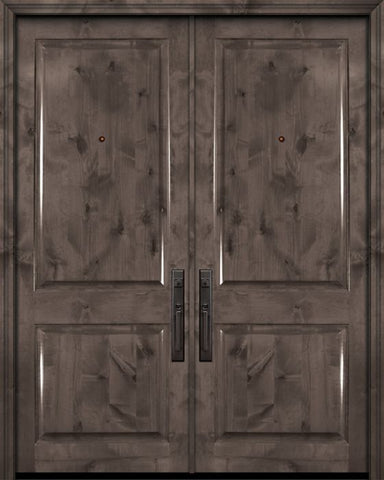 WDMA 64x96 Door (5ft4in by 8ft) Exterior Knotty Alder 96in Double 2 Panel Estancia Alder Door 1