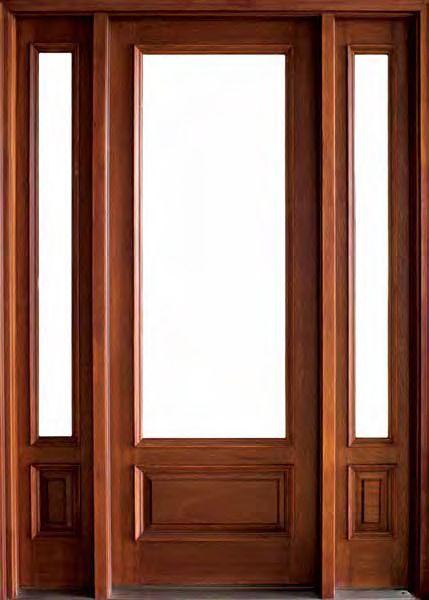 WDMA 64x96 Door (5ft4in by 8ft) Patio Swing Mahogany Wakefield 1 Lite Single Door/2Sidelight 1