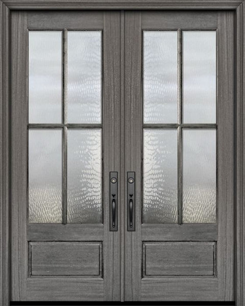 WDMA 64x96 Door (5ft4in by 8ft) Exterior Mahogany 96in Double 3/4 Lite 4 Lite SDL DoorCraft Door 1