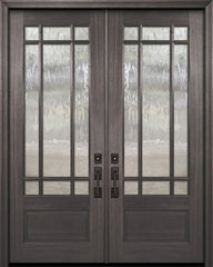 WDMA 64x96 Door (5ft4in by 8ft) Exterior Mahogany 96in Double 3/4 Lite Marginal 9 Lite SDL DoorCraft Door 1