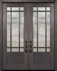 WDMA 64x96 Door (5ft4in by 8ft) Exterior Mahogany 96in Double 3/4 Lite Marginal 9 Lite SDL DoorCraft Door 1