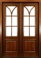 WDMA 64x96 Door (5ft4in by 8ft) Exterior Swing Mahogany Seville Double Door Renaissance 1
