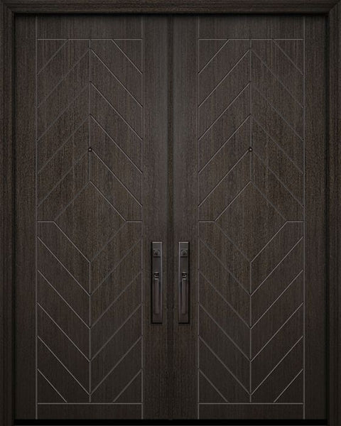WDMA 64x96 Door (5ft4in by 8ft) Exterior Mahogany 96in Double Lynnwood Contemporary Door 1