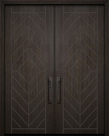 WDMA 64x96 Door (5ft4in by 8ft) Exterior Mahogany 96in Double Lynnwood Contemporary Door 1