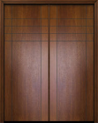 WDMA 64x96 Door (5ft4in by 8ft) Exterior Mahogany 96in Double Fleetwood Contemporary Door 1