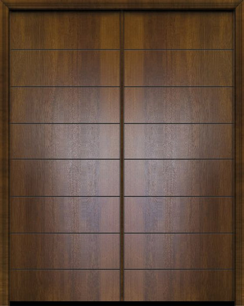 WDMA 64x96 Door (5ft4in by 8ft) Exterior Mahogany 96in Double Westwood Contemporary Door 1
