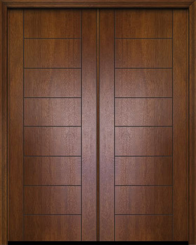WDMA 64x96 Door (5ft4in by 8ft) Exterior Mahogany 96in Double Brentwood Contemporary Door 1