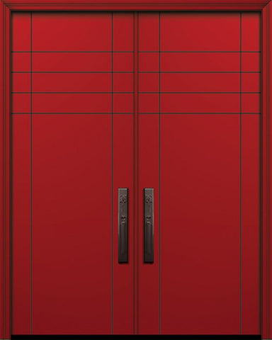 WDMA 64x96 Door (5ft4in by 8ft) Exterior Smooth 96in Double Fleetwood Solid Contemporary Door 1
