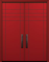 WDMA 64x96 Door (5ft4in by 8ft) Exterior Smooth 96in Double Fleetwood Solid Contemporary Door 1