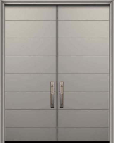 WDMA 64x96 Door (5ft4in by 8ft) Exterior Smooth 96in Double Westwood Solid Contemporary Door 1
