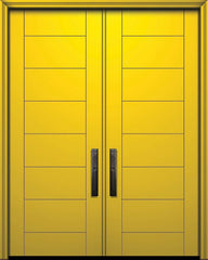 WDMA 64x96 Door (5ft4in by 8ft) Exterior Smooth 96in Double Brentwood Solid Contemporary Door 1