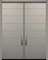 WDMA 64x96 Door (5ft4in by 8ft) Exterior Smooth IMPACT | 96in Double Westwood Solid Contemporary Door 1