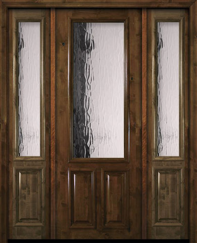 WDMA 64x96 Door (5ft4in by 8ft) Exterior Knotty Alder 36in x 96in 2/3 Lite Estancia Alder Door /2side 1