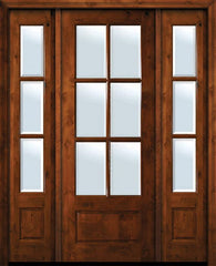 WDMA 64x96 Door (5ft4in by 8ft) Exterior Knotty Alder 36in x 96in 6 Lite TDL Estancia Alder Door /2side w/Bevel IG 1