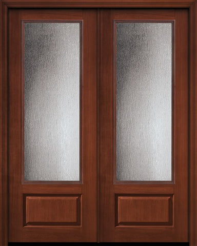 WDMA 64x96 Door (5ft4in by 8ft) French Cherry IMPACT | 96in Double 3/4 Lite Privacy Glass Door 1