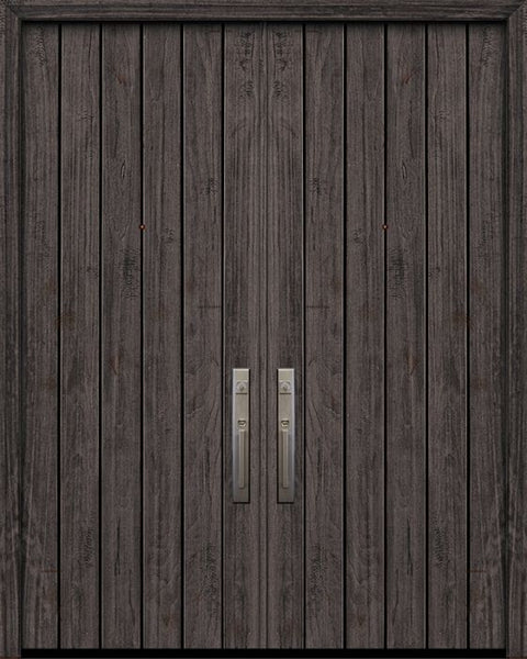 WDMA 64x96 Door (5ft4in by 8ft) Exterior Mahogany IMPACT | 96in Double Plank Door 1