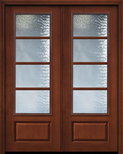 WDMA 64x96 Door (5ft4in by 8ft) Patio Cherry IMPACT | 96in Double 3/4 Lite 1 Panel 4 Lite SDL Door 1