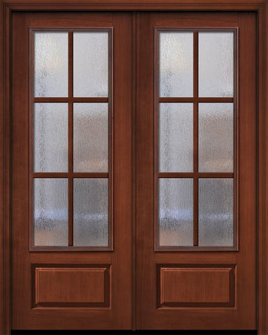 WDMA 64x96 Door (5ft4in by 8ft) Patio Cherry IMPACT | 96in Double 3/4 Lite 1 Panel 6 Lite SDL Door 1