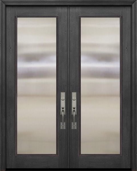 WDMA 64x96 Door (5ft4in by 8ft) Patio Cherry 96in Double Full Lite Privacy Glass Door 1