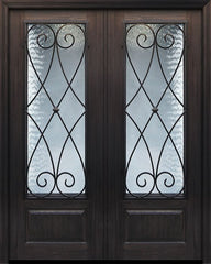 WDMA 64x96 Door (5ft4in by 8ft) Exterior Cherry IMPACT | 96in Double 1 Panel 3/4 Lite Charleston Door 1
