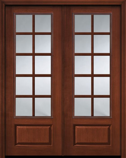 WDMA 64x96 Door (5ft4in by 8ft) Patio Cherry IMPACT | 96in Double 3/4 Lite 1 Panel 10 Lite SDL Door 1