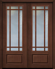 WDMA 64x96 Door (5ft4in by 8ft) French Cherry IMPACT | 96in Double 3/4 Lite Prairie 9 Lite SDL Door 1
