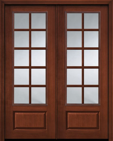 WDMA 64x96 Door (5ft4in by 8ft) Patio Cherry 96in Double 3/4 Lite 1 Panel 10 Lite SDL Door 1
