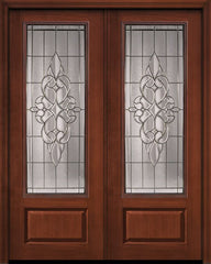 WDMA 64x96 Door (5ft4in by 8ft) Exterior Cherry 96in Double 1 Panel 3/4 Lite Courtlandt Walnut / Door 1