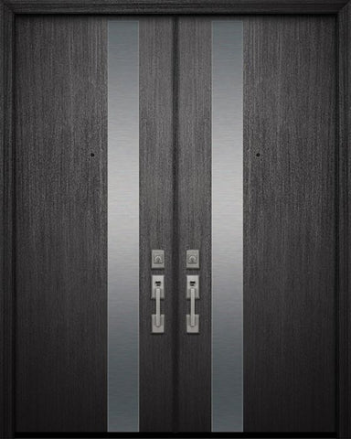 WDMA 64x96 Door (5ft4in by 8ft) Exterior Mahogany 96in Double Costa Mesa Steel Contemporary Door 1