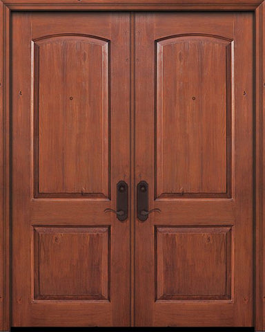 WDMA 64x96 Door (5ft4in by 8ft) Exterior Knotty Alder IMPACT | 96in Double 2 Panel Arch Door 1
