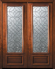 WDMA 64x96 Door (5ft4in by 8ft) Exterior Mahogany 96in Double 3/4 Lite Savoy Door 1