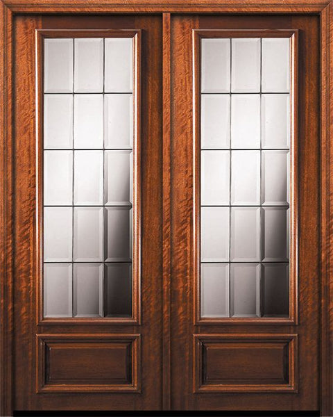 WDMA 64x96 Door (5ft4in by 8ft) Exterior Mahogany 96in Double 3/4 Lite French Door 1