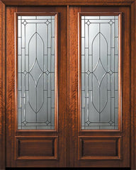WDMA 64x96 Door (5ft4in by 8ft) Exterior Mahogany 96in Double 3/4 Lite Bourbon Street Door 1