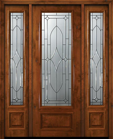 WDMA 64x96 Door (5ft4in by 8ft) Exterior Knotty Alder 96in 3/4 Lite Bourbon Street Alder Door /2side 1