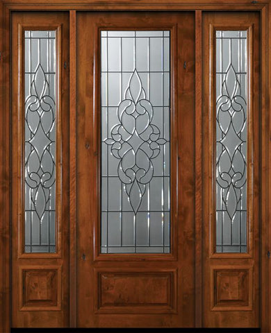 WDMA 64x96 Door (5ft4in by 8ft) Exterior Knotty Alder 96in 3/4 Lite Courtlandt Alder Door /2side 1