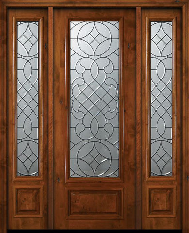 WDMA 64x96 Door (5ft4in by 8ft) Exterior Knotty Alder 96in 3/4 Lite Savoy Alder Door /2side 1