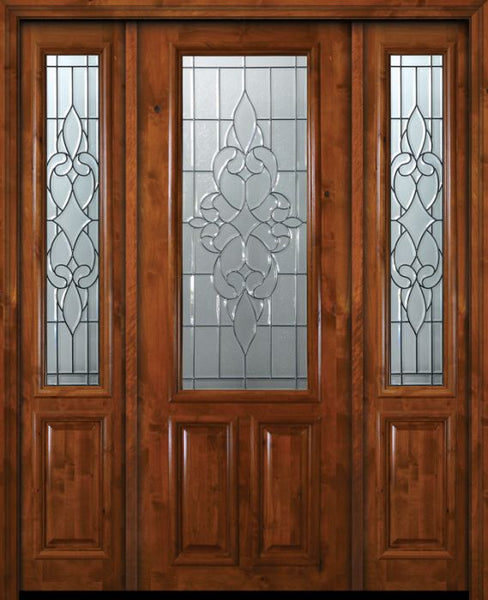 WDMA 64x96 Door (5ft4in by 8ft) Exterior Knotty Alder 36in x 96in 2/3 Lite Courtlandt Alder Door /2side 1