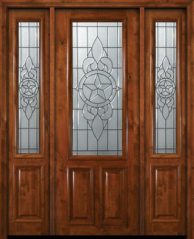 WDMA 64x96 Door (5ft4in by 8ft) Exterior Knotty Alder 36in x 96in 2/3 Lite Brazos Alder Door /2side 1