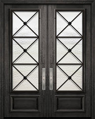 WDMA 64x96 Door (5ft4in by 8ft) Exterior Mahogany 96in Double 3/4 Lite Republic Portobello Door 1