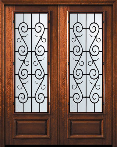 WDMA 64x96 Door (5ft4in by 8ft) Exterior Mahogany 96in Double 3/4 Lite St. Charles Door 1
