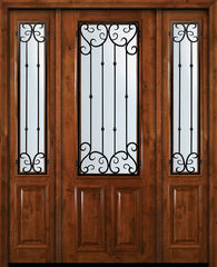 WDMA 64x96 Door (5ft4in by 8ft) Exterior Knotty Alder 36in x 96in 2/3 Lite Valencia Alder Door /2side 1