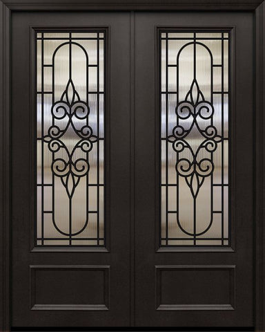 WDMA 64x96 Door (5ft4in by 8ft) Exterior 96in ThermaPlus Steel Salento 1 Panel 3/4 Lite GBG Double Door 1