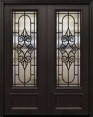 WDMA 64x96 Door (5ft4in by 8ft) Exterior 96in ThermaPlus Steel Salento 1 Panel 3/4 Lite GBG Double Door 1