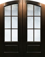 WDMA 64x96 Door (5ft4in by 8ft) Patio Mahogany IMPACT | 96in Double Arch Top 6 Lite SDL Cherry Knotty Alder Door 1