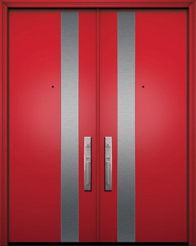 WDMA 64x96 Door (5ft4in by 8ft) Exterior Smooth 96in Double Costa Mesa Solid Contemporary Door 1