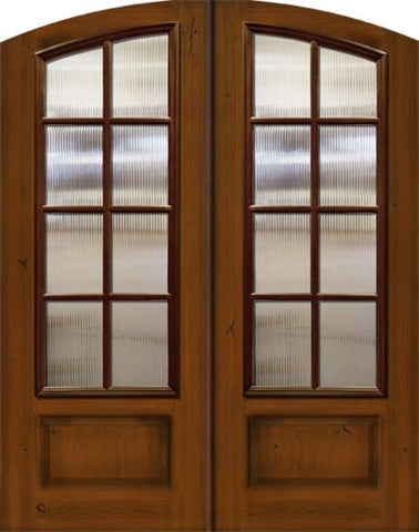 WDMA 64x96 Door (5ft4in by 8ft) Exterior Mahogany IMPACT | 96in Double Arch Top 8 Lite SDL Cherry Knotty Alder Door 1