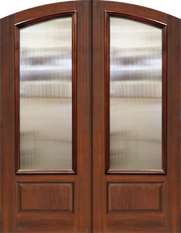 WDMA 64x96 Door (5ft4in by 8ft) French Mahogany 96in Double Arch Top Arch Lite Cherry Knotty Alder Door 1