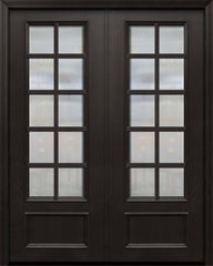 WDMA 64x96 Door (5ft4in by 8ft) French 96in ThermaPlus Steel 10 Lite SDL 3/4 Lite Double Door 1